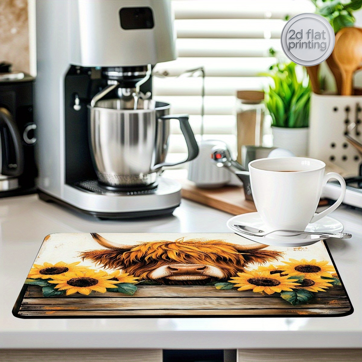 Cow Mat Rubber - 1 tappetino decorativo per asciugare i